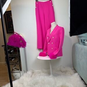 J.Crew Fuchsia Pink Suit Set - Blazer (6) & Pants (8) Custom Glam